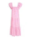 Jijil Woman Maxi Dress Pink Size 8 Cotton, Polyester