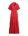 Jijil Woman Maxi Dress Red Size 10 Cotton, Polyamide, Elastane