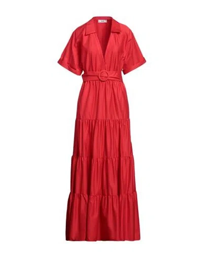 Jijil Woman Maxi Dress Red Size 8 Cotton, Polyamide, Elastane