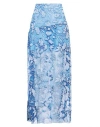 Jijil Woman Maxi Skirt Blue Size 4 Polyester, Cotton, Polyamide, Elastane