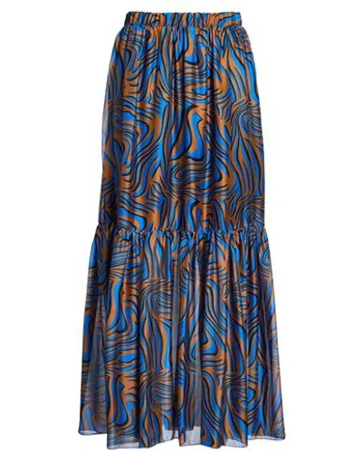 Jijil Woman Maxi Skirt Blue Size 6 Polyester