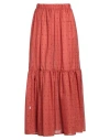 Jijil Woman Maxi Skirt Rust Size 2 Polyester, Cotton In Red