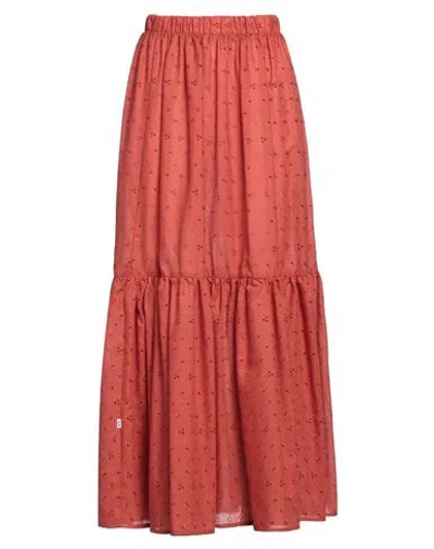 Jijil Woman Maxi Skirt Rust Size 4 Polyester, Cotton In Red