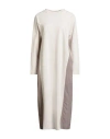 Jijil Woman Midi Dress Beige Size 8 Viscose, Polyester, Elastane In White
