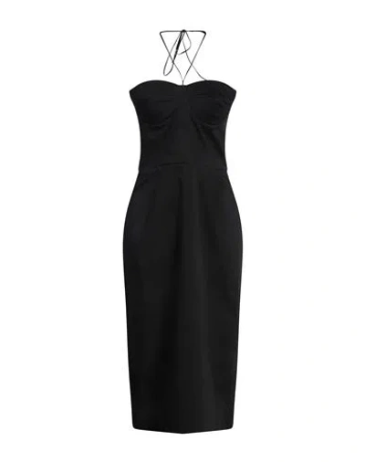 Jijil Woman Midi Dress Black Size 10 Cotton, Elastane In Black