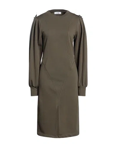 Jijil Woman Midi Dress Military Green Size 6 Cotton, Elastane