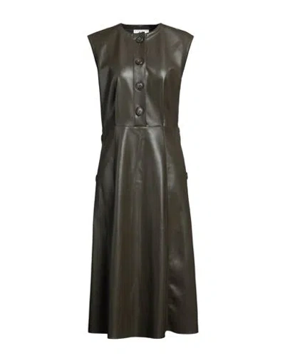 Jijil Woman Midi Dress Military Green Size 6 Polyester, Polyurethane In Black