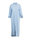 Jijil Woman Midi Dress Sky Blue Size 2 Cotton, Polyamide, Elastane