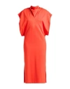 Jijil Woman Midi Dress Tomato Red Size 4 Viscose, Polyamide, Elastane