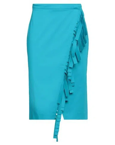 Jijil Woman Midi Skirt Azure Size 6 Cotton, Elastane