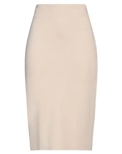 Jijil Woman Midi Skirt Beige Size 8 Viscose, Polyamide, Elastane