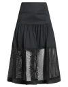 Jijil Woman Midi Skirt Black Size 10 Cotton, Polyamide, Elastane In Black