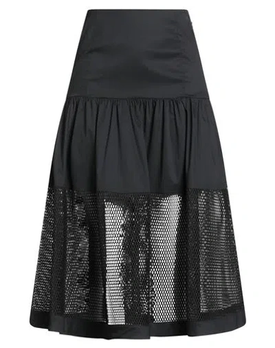 Jijil Woman Midi Skirt Black Size 10 Cotton, Polyamide, Elastane