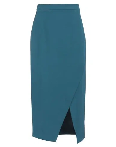 Jijil Woman Midi Skirt Deep Jade Size 10 Polyester, Elastane In Blue