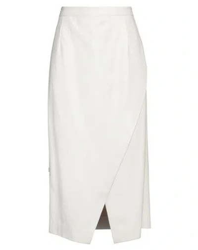 Jijil Woman Midi Skirt Ivory Size 8 Polyester, Polyurethane Coated In White
