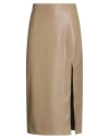 Jijil Woman Midi Skirt Sand Size 6 Polyester, Polyurethane Coated In Brown