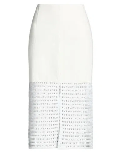 Jijil Woman Midi Skirt White Size 8 Polyester, Cotton