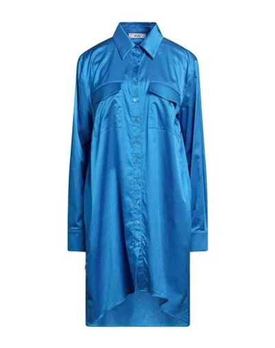 Jijil Woman Mini Dress Azure Size 2 Cotton, Silk, Elastane In Blue