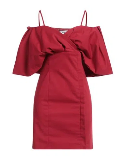 Jijil Woman Mini Dress Brick Size 4 Cotton, Polyester, Elastane In Red