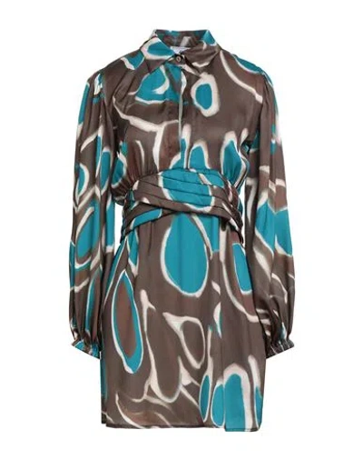 Jijil Woman Mini Dress Brown Size 10 Polyester