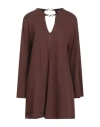 Jijil Woman Mini Dress Brown Size 6 Cotton, Polyester In Brown