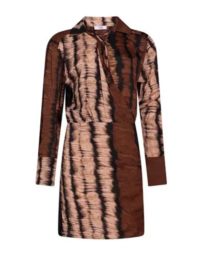 Jijil Woman Mini Dress Brown Size 6 Viscose In Multi