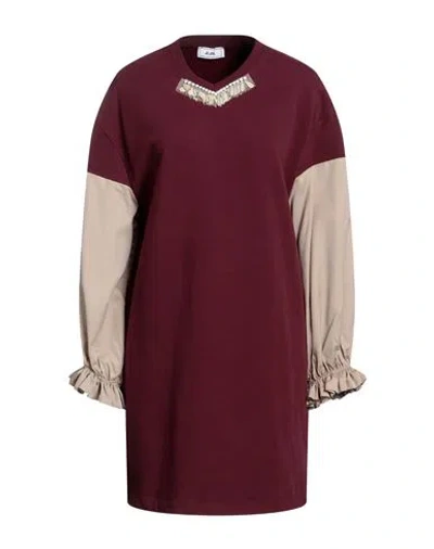 Jijil Woman Mini Dress Burgundy Size 8 Cotton, Elastane, Polyamide, Nylon In Red