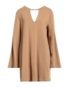 Jijil Woman Mini Dress Camel Size 6 Cotton, Polyester In Beige