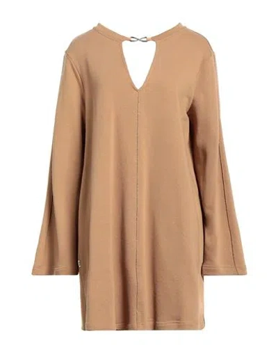 Jijil Woman Mini Dress Camel Size 6 Cotton, Polyester In Beige