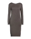Jijil Woman Mini Dress Dark Brown Size 4 Viscose, Polyamide, Polyester, Metallic Fiber