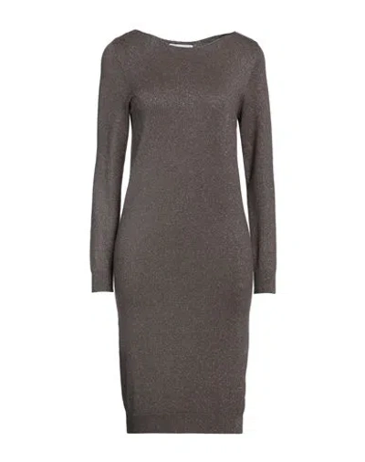Jijil Woman Mini Dress Dark Brown Size 4 Viscose, Polyamide, Polyester, Metallic Fiber