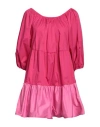 JIJIL JIJIL WOMAN MINI DRESS FUCHSIA SIZE 6 COTTON, POLYAMIDE, ELASTANE