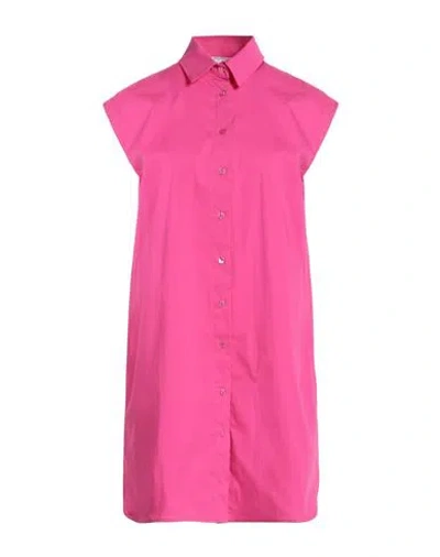 Jijil Woman Mini Dress Fuchsia Size 8 Cotton, Polyamide, Elastane In Pink
