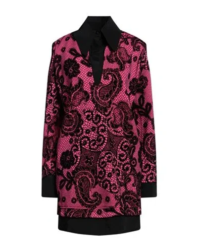 Jijil Woman Mini Dress Fuchsia Size 8 Cotton, Polyester, Acetate, Silk In Pink