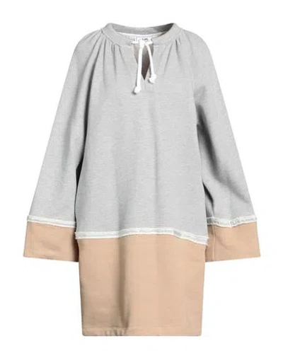 Jijil Woman Mini Dress Grey Size 4 Cotton, Polyester