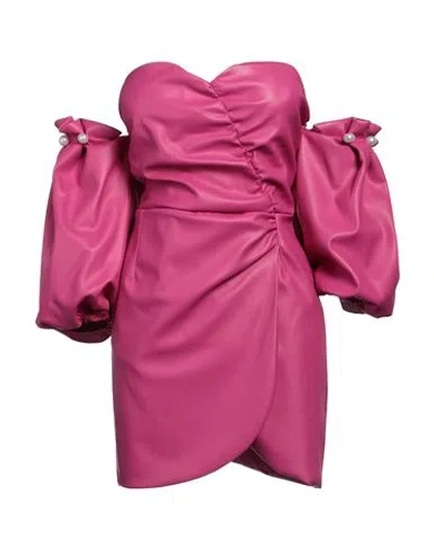 Jijil Woman Mini Dress Magenta Size 10 Polyester, Polyurethane Coated In Pink
