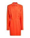Jijil Woman Mini Dress Orange Size 6 Polyester, Viscose, Elastane
