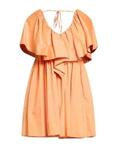 Jijil Woman Mini Dress Orange Size 8 Cotton, Polyamide, Elastane