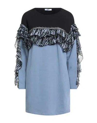 Jijil Woman Mini Dress Pastel Blue Size 10 Cotton, Polyester