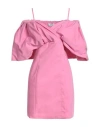 Jijil Woman Mini Dress Pink Size 6 Cotton, Polyester, Elastane