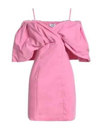 Jijil Woman Mini Dress Pink Size 6 Cotton, Polyester, Elastane