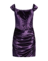 Jijil Woman Mini Dress Purple Size 8 Polyester, Elastane