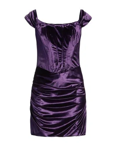 Jijil Woman Mini Dress Purple Size 4 Polyester, Elastane