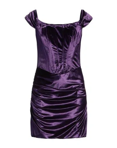 Jijil Woman Mini Dress Purple Size 6 Polyester, Elastane