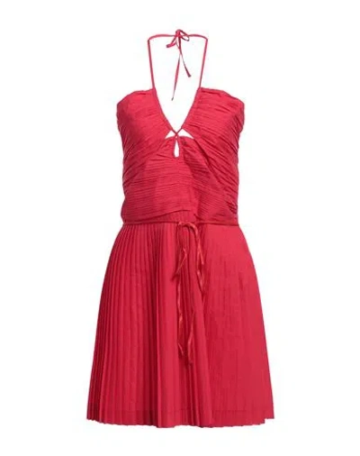 Jijil Woman Mini Dress Red Size 10 Polyester, Cotton