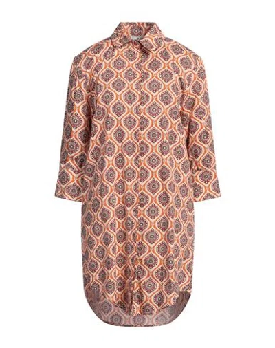 Jijil Woman Mini Dress Rust Size 6 Cotton In Red