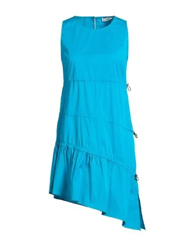 Jijil Woman Mini Dress Turquoise Size 8 Cotton, Polyamide, Nylon In Blue
