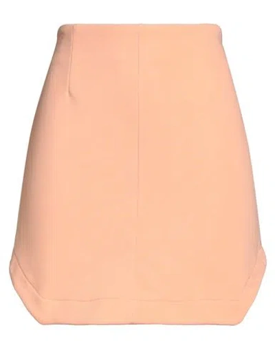 Jijil Woman Mini Skirt Apricot Size 8 Cotton, Polyester In Orange