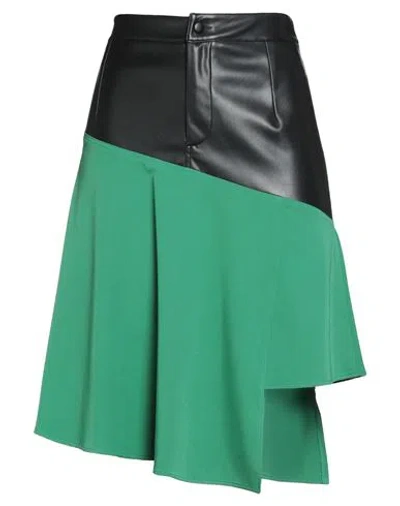 Jijil Woman Mini Skirt Black Size 10 Polyester, Viscose, Elastane In Green
