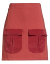 Jijil Woman Mini Skirt Brick Size 8 Polyester, Polyamide, Elastane In Burgundy